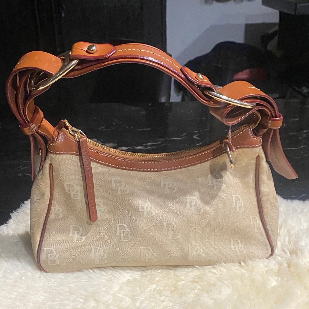 Dooney & Bourke Beige and Brown Shoulder Bag